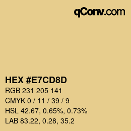 Código de color: HEX #E7CD8D | qconv.com