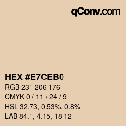 カラーコード: HEX #E7CEB0 | qconv.com