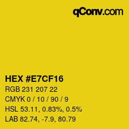 Color code: HEX #E7CF16 | qconv.com