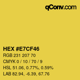颜色代码: HEX #E7CF46 | qconv.com