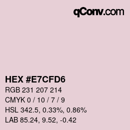 颜色代码: HEX #E7CFD6 | qconv.com