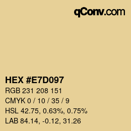 Color code: HEX #E7D097 | qconv.com