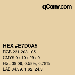 カラーコード: HEX #e7d0a5 | qconv.com