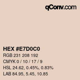 カラーコード: HEX #E7D0C0 | qconv.com