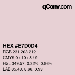 カラーコード: HEX #E7D0D4 | qconv.com