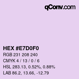 Color code: HEX #E7D0F0 | qconv.com