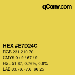 カラーコード: HEX #E7D24C | qconv.com