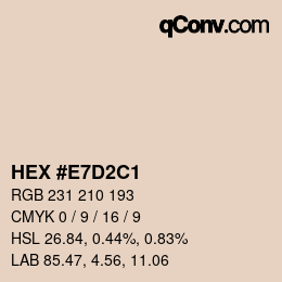 Color code: HEX #E7D2C1 | qconv.com