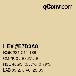 颜色代码: HEX #E7D3A8 | qconv.com