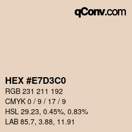 Color code: HEX #E7D3C0 | qconv.com
