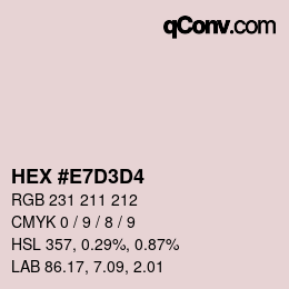 Color code: HEX #E7D3D4 | qconv.com
