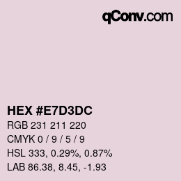 Color code: HEX #E7D3DC | qconv.com