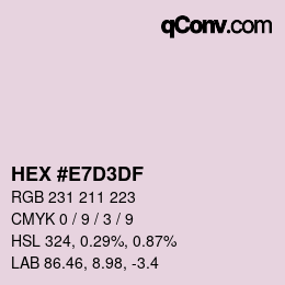 Color code: HEX #E7D3DF | qconv.com