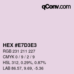 カラーコード: HEX #E7D3E3 | qconv.com