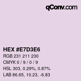 Color code: HEX #E7D3E6 | qconv.com