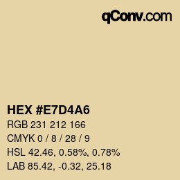 カラーコード: HEX #E7D4A6 | qconv.com