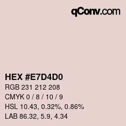 カラーコード: HEX #E7D4D0 | qconv.com