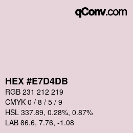 Color code: HEX #E7D4DB | qconv.com