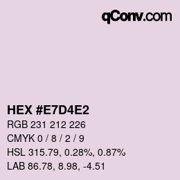 颜色代码: HEX #E7D4E2 | qconv.com