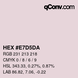 カラーコード: HEX #E7D5DA | qconv.com