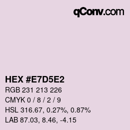 Color code: HEX #E7D5E2 | qconv.com