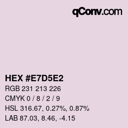 カラーコード: HEX #E7D5E2 | qconv.com