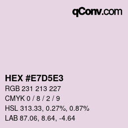 カラーコード: HEX #E7D5E3 | qconv.com
