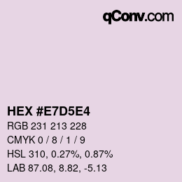 カラーコード: HEX #E7D5E4 | qconv.com