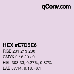 カラーコード: HEX #E7D5E6 | qconv.com