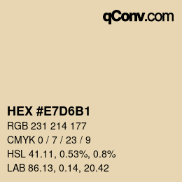 Farbcode: HEX #E7D6B1 | qconv.com