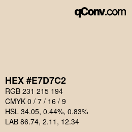 Color code: HEX #E7D7C2 | qconv.com