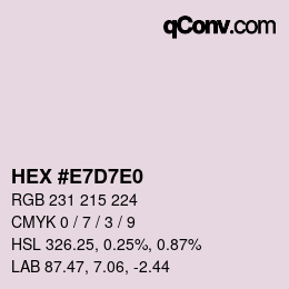 颜色代码: HEX #E7D7E0 | qconv.com