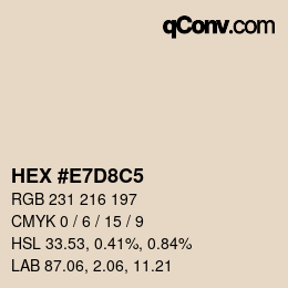 Color code: HEX #E7D8C5 | qconv.com