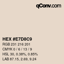 カラーコード: HEX #E7D8C9 | qconv.com