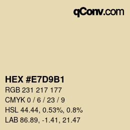Color code: HEX #E7D9B1 | qconv.com