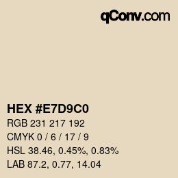 Color code: HEX #E7D9C0 | qconv.com