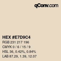 カラーコード: HEX #E7D9C4 | qconv.com