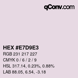 Color code: HEX #E7D9E3 | qconv.com