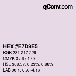 颜色代码: HEX #E7D9E5 | qconv.com