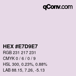 Color code: HEX #E7D9E7 | qconv.com