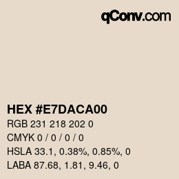 Color code: HEX #E7DACA00 | qconv.com