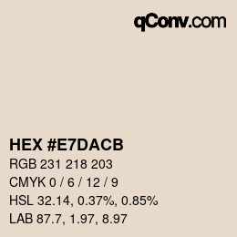 Color code: HEX #E7DACB | qconv.com