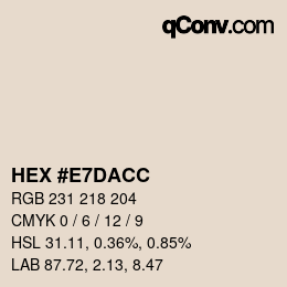 Farbcode: HEX #E7DACC | qconv.com