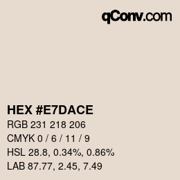 カラーコード: HEX #E7DACE | qconv.com