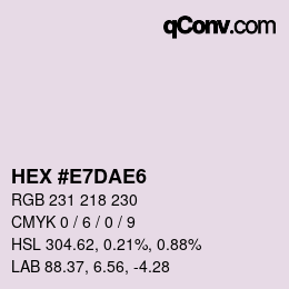 カラーコード: HEX #E7DAE6 | qconv.com