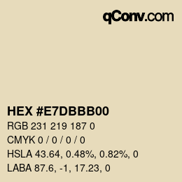 Color code: HEX #E7DBBB00 | qconv.com