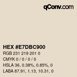 Código de color: HEX #E7DBC900 | qconv.com