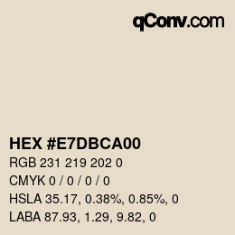 Color code: HEX #E7DBCA00 | qconv.com