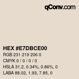 Color code: HEX #E7DBCE00 | qconv.com