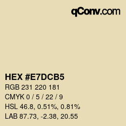 カラーコード: HEX #E7DCB5 | qconv.com